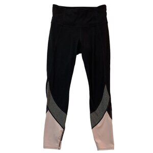 Athleta Womens Compression Mesh Yoga Crop Leggings Size Small Black